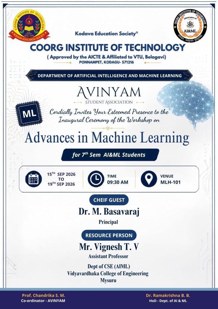 Workshop on Advances in Machine Learning